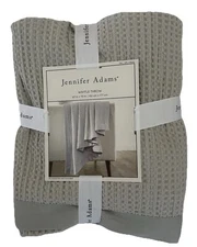 Jennifer Adams All Season Classic Waffle Weave Throw 60” x 70” Silver Gray