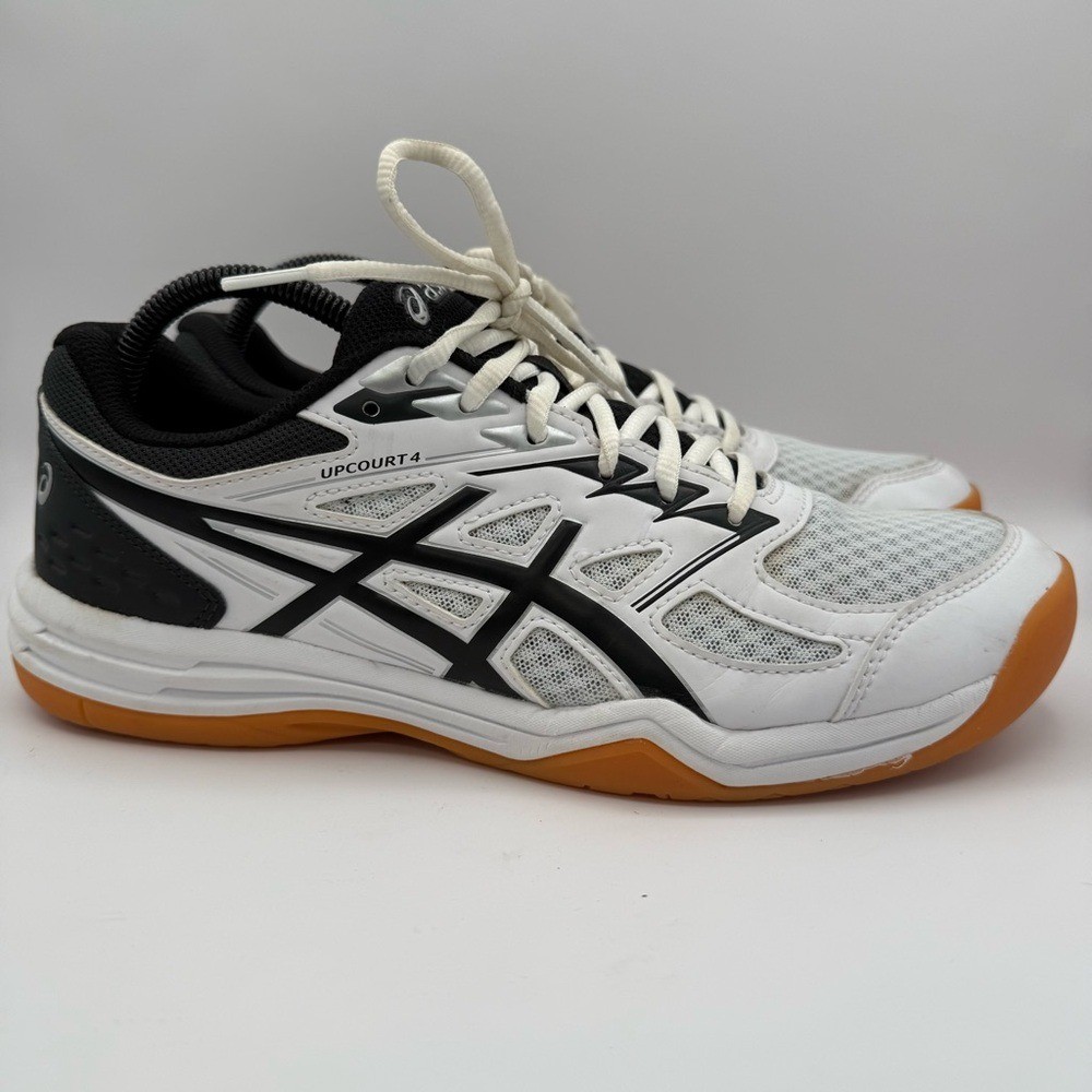 Women's ASICS Upcourt 4 White Black Athletic Shoes Gum Sole Size 11 1072A055 thumbnail 3