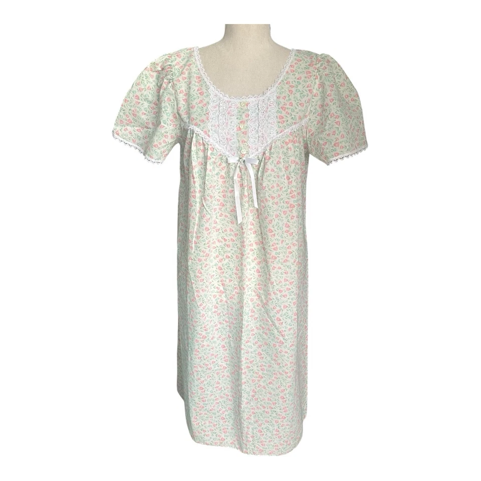 De Colección Enchantmates Miss Elaine Floral Algodón Camisón Encaje Borde Arco Cottagecore M Foto 4 de 4