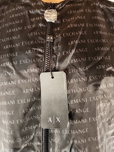 Armani Exchange A|X Mens Logo Zip Up Bomber Jacket Wind Breaker Large L - Picture 2 of 10