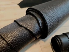 5-6oz THICK-HEAVY BLACK LEATHER HIDE SOFT PANEL/SHEET/SQUARE 12X12X24 4-5+sqf
