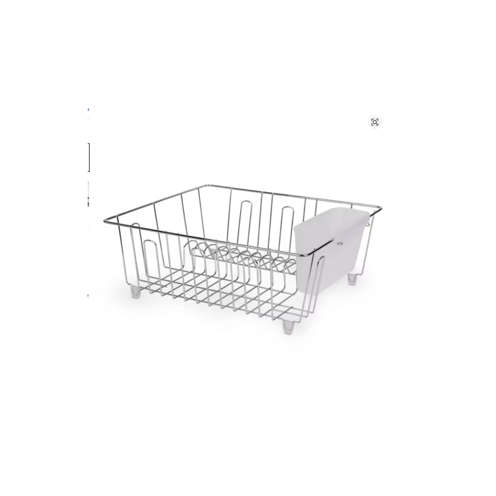 Kitchen Dish Drying Rack Stainless Steel Compact Drainer with Cutlery Cup Organi