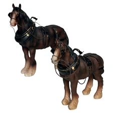 Shire Cart Horse in Harness figurine Leonardo seconds SALE - HALF PRICE, 2 sizes