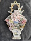 Very Rare vintage Rose Floral Bouquet 3D Bone China Wall Hanging Plaque — photo 1