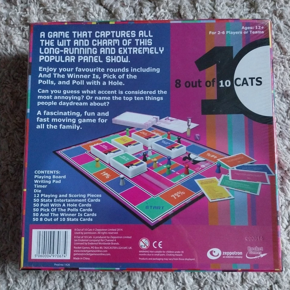 8 Out of 10 Cats TV Comedy Show Board Game Rare Retired Brand New Sealed - Image 2 of 4