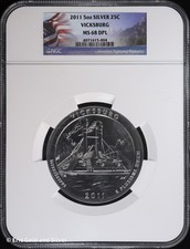 2011 Vicksburg 5oz Silver ATB Quarter NGC MS 68 DMPL