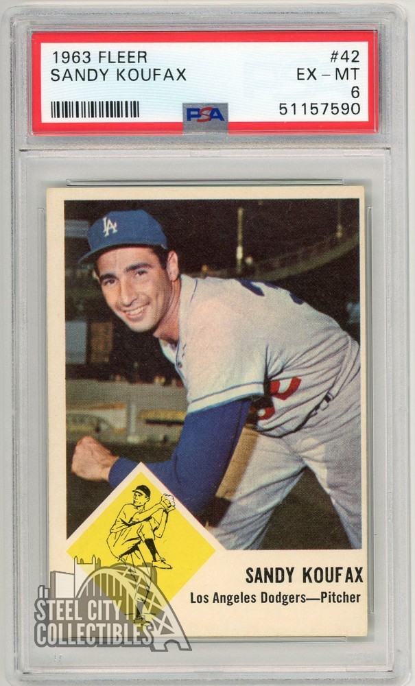 Sandy Koufax 1963 Fleer Card #42 PSA 6 EX-MT