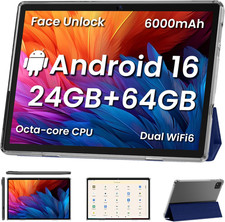 Android16 Tablet,10Inch Tablets, Octa Core CPU, 24GB 64GB 512GB Expansion, 6000M