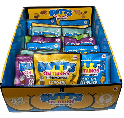 Butts On Things By Brian Cook Art Blind Booty Bag  2 Mystery Clip-On Plushies