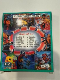 SEGA GAME GEAR BLACK HANDHELD SYSTEM WITH 12 GAMES CHARGER, COVER, TURNS ON