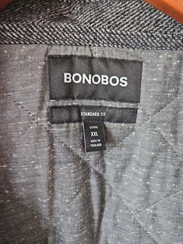 Men's Bonobos Quilted Standard Fit Shacket Black And White Herringbone XXL image 2