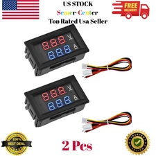 2 PCS 0.28" Digital Voltmeter Ammeter, DC 0-100V 10A 2 in 1 Volt Amp Meter... 