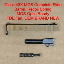 Glock 43X Factory OEM Complete Upper Slide Assembly FDE Tan MOS NEW