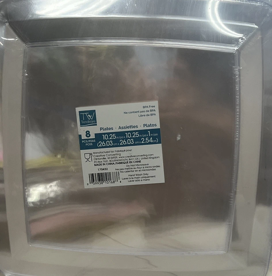 Clear Square 10.25in Plates 8ct - Image 2 of 2