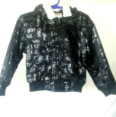 Baby Girl Coat Jacket 3t Black Silver Toddler Park Bench Kids Zip