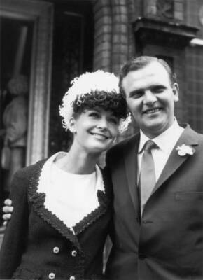 David Wynne-Morgan and model Sandra Paul after their wedding at - 1966 Old Photo
