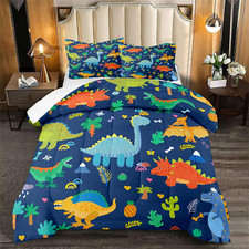 Cute Cartoon Dinosaur Bedding Set, Ultra Soft Full Size Comforter Set for Boys,