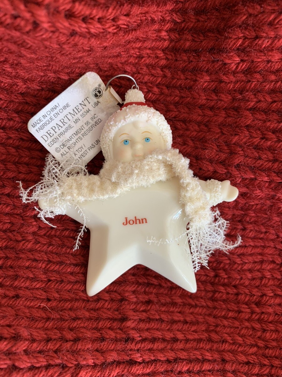 Dept 56 Snow babies Star Christmas Ornament Personalized John | eBay