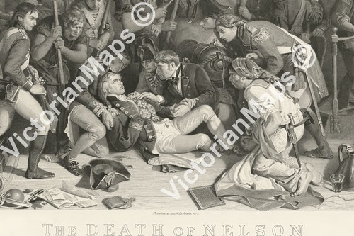 Death of Nelson Trafalgar Battle antique print Sharpe Maclise 1875 art poster - Picture 2 of 15