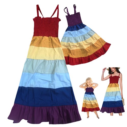 DHL Familie Passende Kleidung Mutter Tochter Kleider Frauen Floral Strand Sommer - Bild 10 von 31