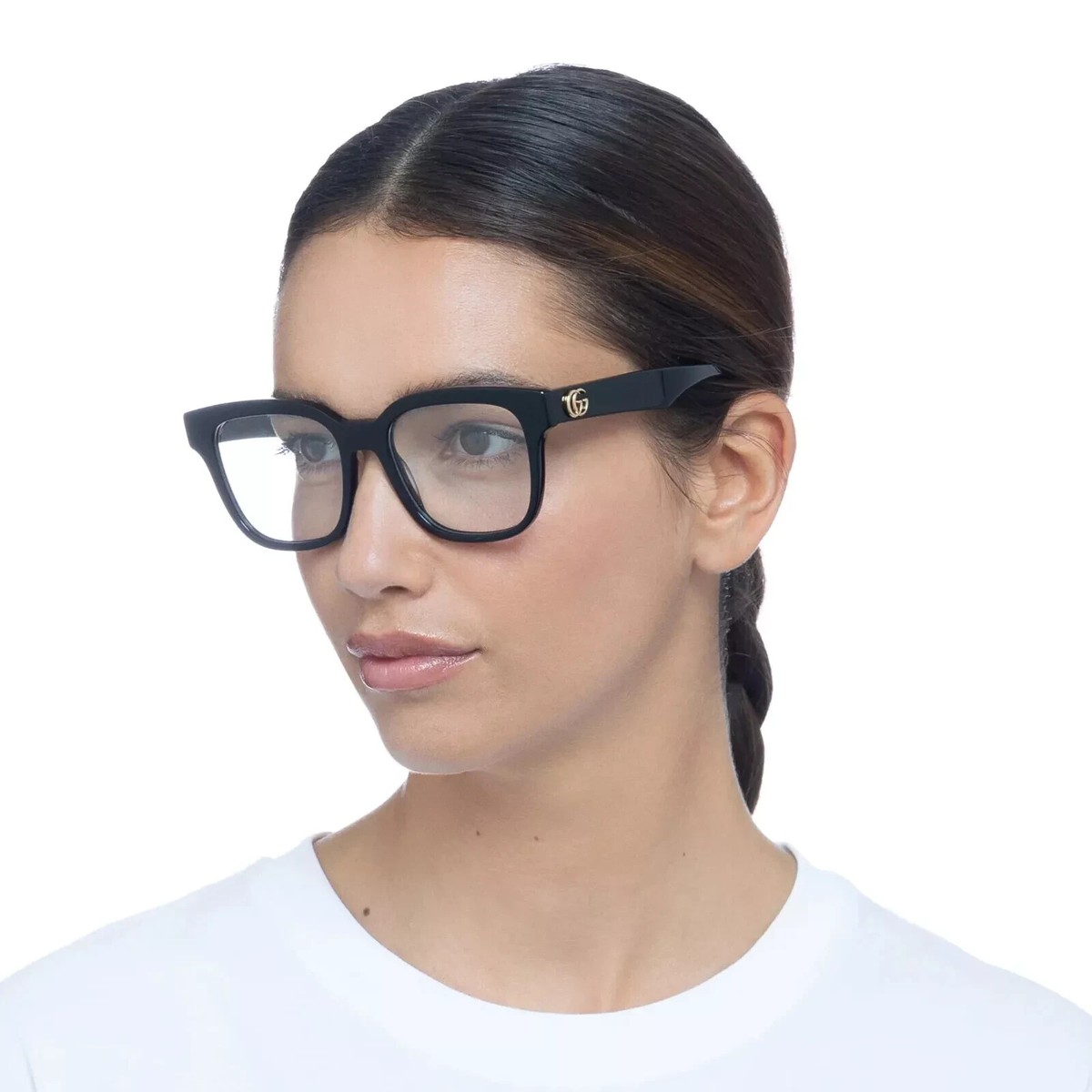 メガネ GUCCI Gucci - GG0958O - 004 black black transpare Gucci GG0958O Shiny Black Prescription Eyeglasses