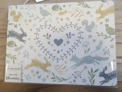Cook Smart Fox Cooksmart Woodland Collection placemats set of four hare / fox / heart ...