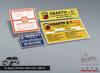 COMPLETE KIT STICKERS ABARTH 595 695 (also SS) and 850 TC/TCR, 1000 TC/TCR
