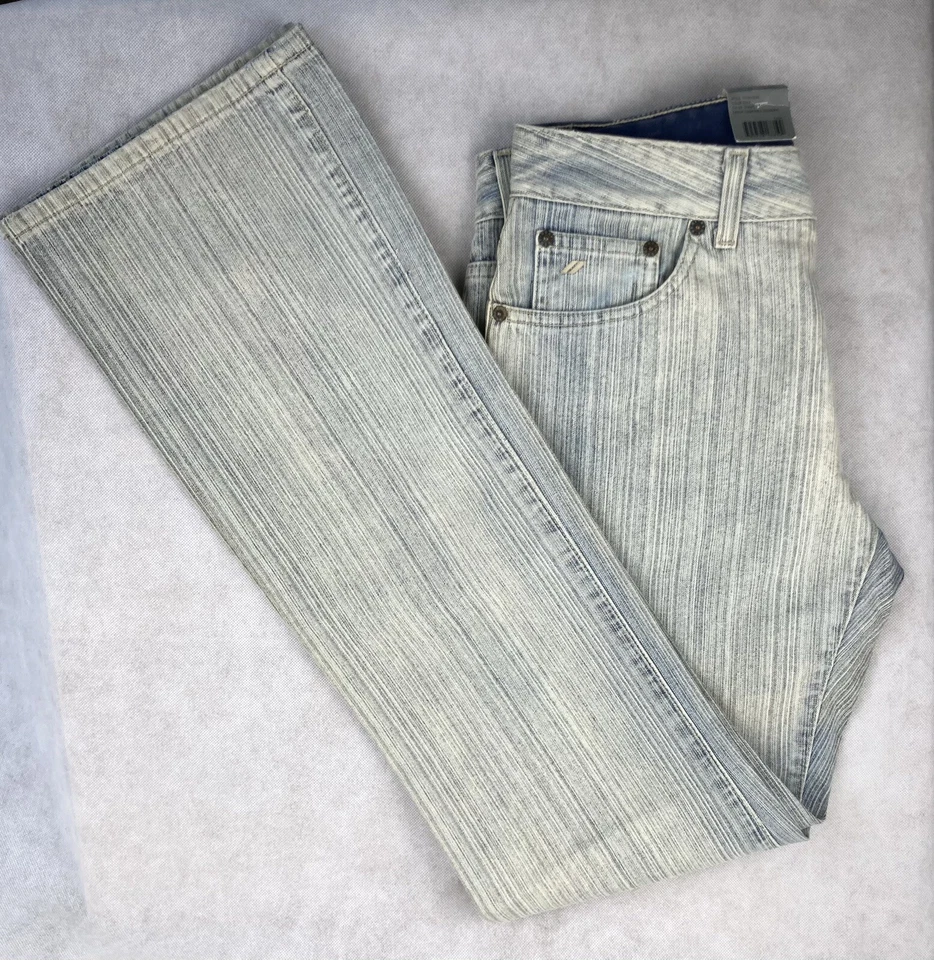 DKNY Jeans City Boot cut Low Rise Button Fly W29 L34 Grey Stripe Made in Italy - Image 4 of 4