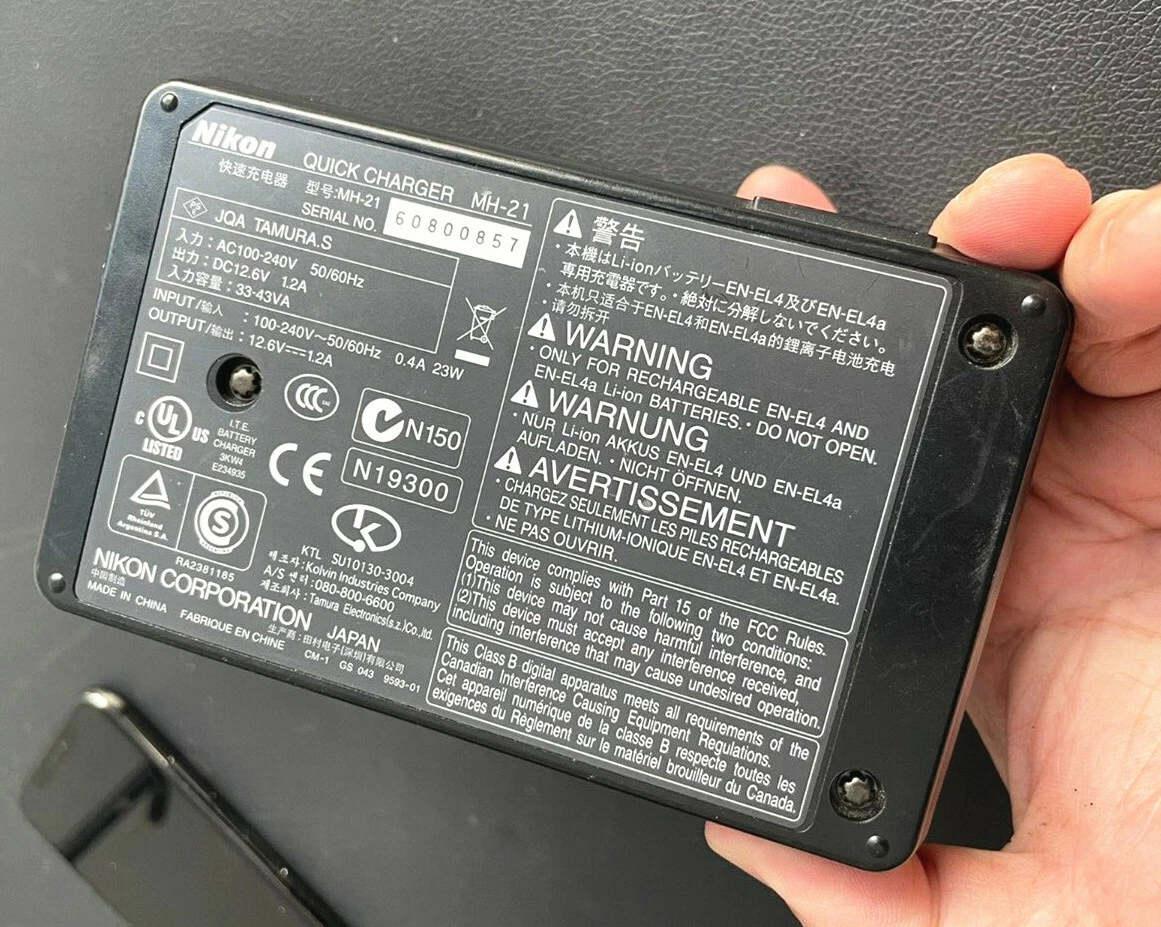 Original Battery Charger AC Adapter MH-21 For Nikon D2Hs D2X D2Xs D3 D3S D3X