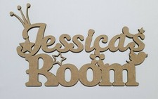 Personalised MDF Door Sign Kids Bedroom Room Girl  Name Plaque 
