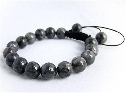 Men's Shambhala bracelet all 10mm Black Gray Labradorite stone beads - 第 1/1 張圖片