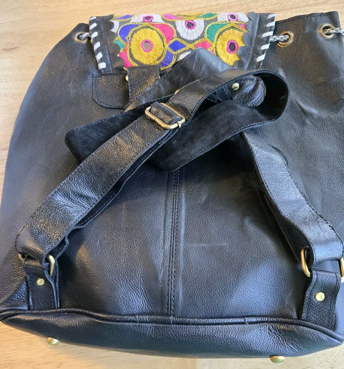 Vintage Addiction Patchwork Backpack Carry Bag Su… - image 8