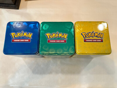 2022 Pokemon TCG Stacking Pokermon Tin EMPTY 3 Pack 3 Colors