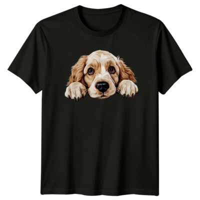 Süßes Cocker Spaniel Hund Peekaboo Stil Grafik T-Shirt