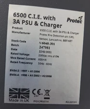 PROTEC N 6040-301 6500 C.I.E with 3A PSU & Charger