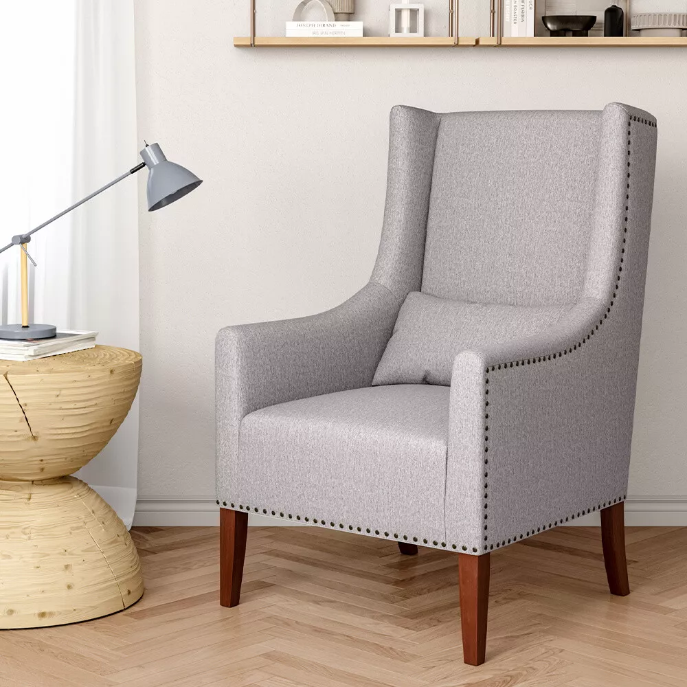 Upholstered Fireside Armchair High Back Accent Sofa Chair Living Room Bedroom