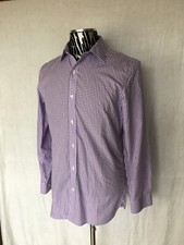 Men  s Bonobos Purple Plaid Wrinkle Free Slim Fit Shirt Button Front 16/35 EUC