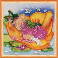 DIY Bead Embroidery Kit "Sleeping fairy" Beaded Stitching Needlepoint Beadwork