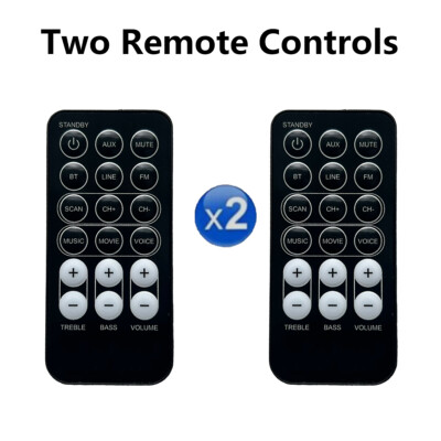 【Pack of 2】Remote Control For Craig CHT912 Soundbar