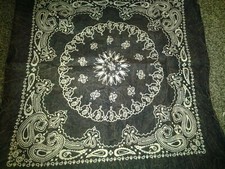 new BANDANA HANKY BLACK STONEWASH COTTON COWBOY HIPPIE BIKER SCARF