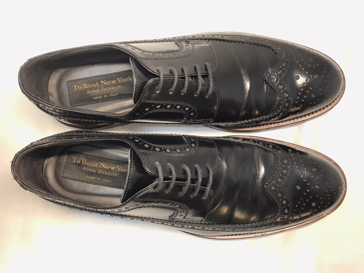 To Boot New York Men\'s 10 ADAM DERRICK Long Wingtip Black Leather Oxford Dress S To Boot New York Men main image 3