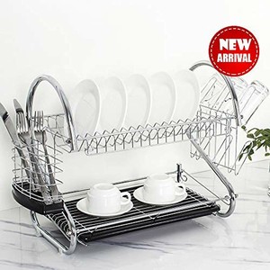 Tahlegy Countertop 2 Tier Dish Drying Rack Kitchen Cutlery