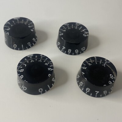 Gibson Style Guitar Black Speed Knobs Volume and Tone Control Lot of 4