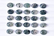 100 Natural Moss Agate Oval Shape Faceted Cut Loose Gemstone 5x7mm - 12x16mm