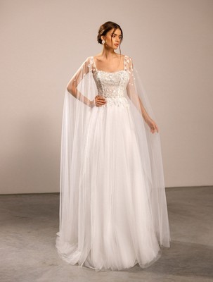Floral appliques A-line Wedding dress EL-440
