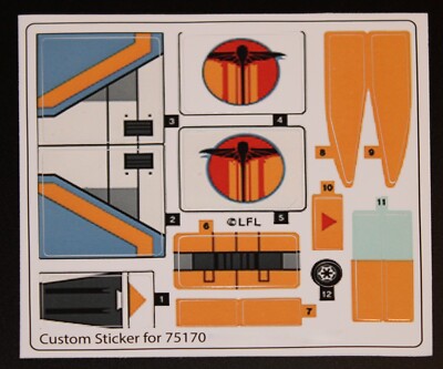 Custom Aufkleber für 75170 Replacement Sticker Sheet Star Wars 