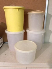 Lot Of (5) Vintage Tupperware Nesting Canisters