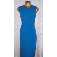 NWT Size 8 Calvin Klein Teal Blue Cutout Fitted Dress
