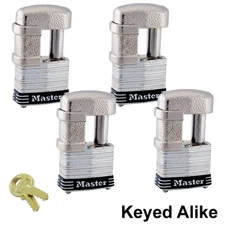 Master Latch Lock - (4) Keyed Alike Trailer & Multi Purpose Padlocks #37KA - 4