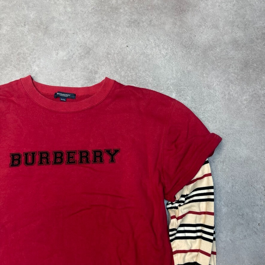 Burberry London Sweatshirt Womens Y2K Embroidered Jumper, Red, Medium image 2